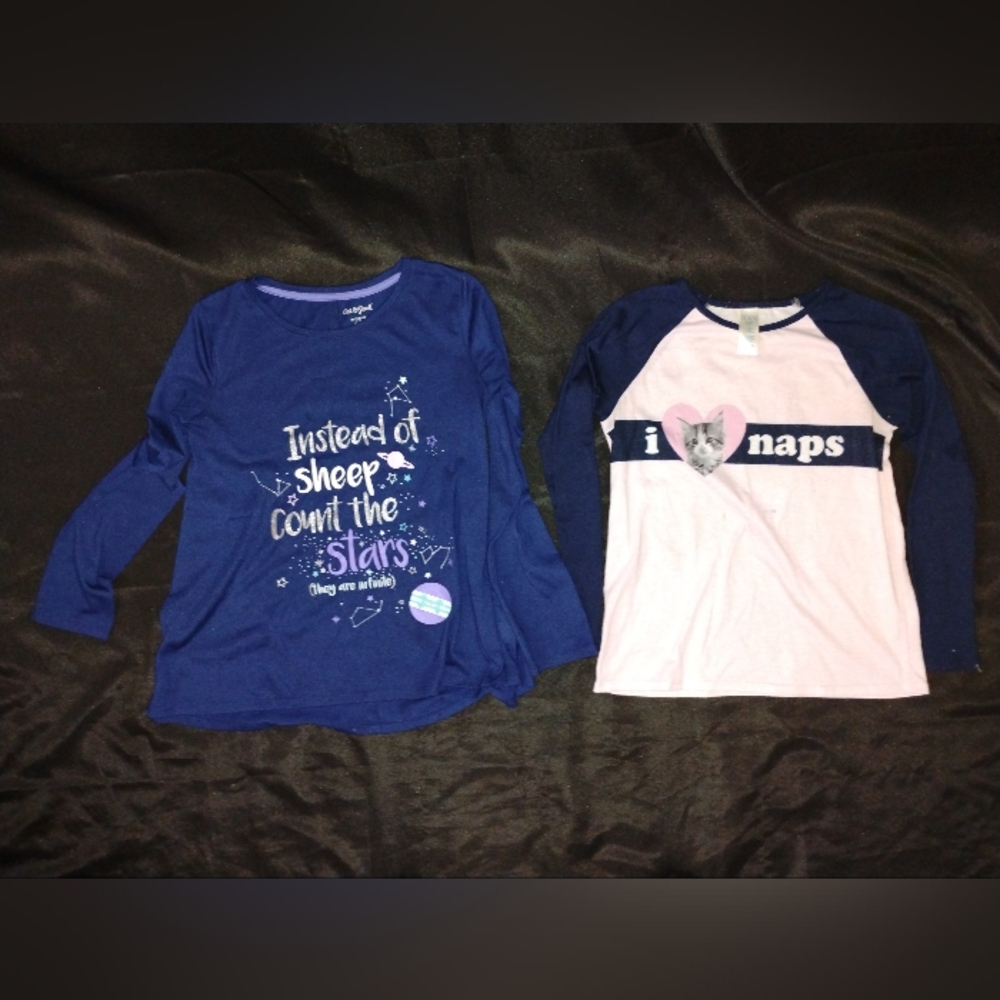 Girls pajama shirt bundle sz 14